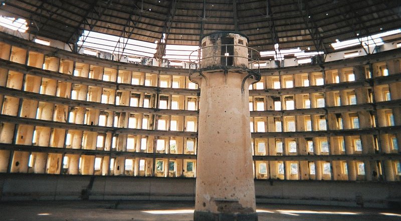Inside one of the prison buildings at Presidio Modelo, Isla de la Juventud, Cuba.