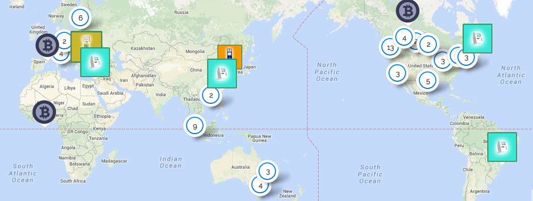 Bitcoin ATM map