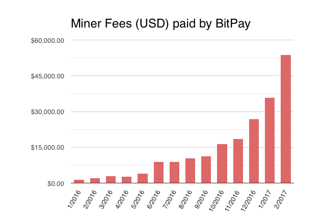 Miner Fees paid by BitPay