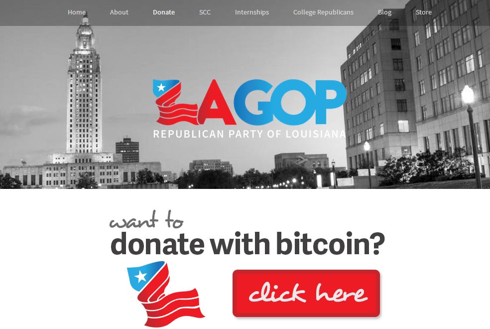 Louisiana Republican Party accept BTC