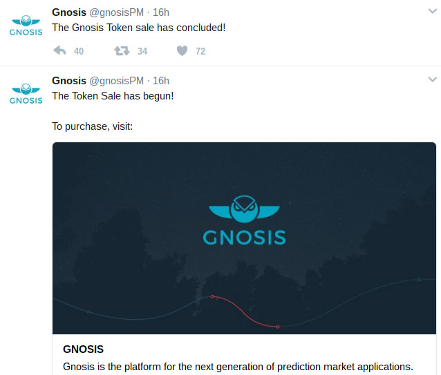 Fastest-Ever ICO: Ethereum-Based Gnosis Creates $300 Mln in Minutes, Raising $12 Mln