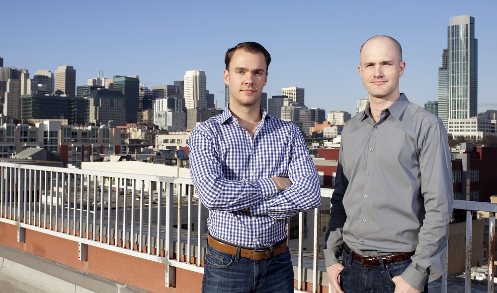 Coinbase co-founders Fred Ehrsam (left) and Brian Armstrong (right)