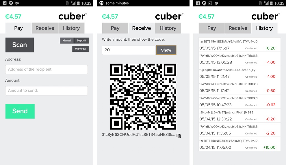 The Cuber Wallet app