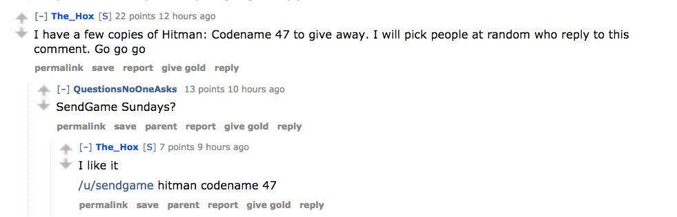 The_Hox kicked off his highly-upvoted post by giving away copies of a game called Hitman: Codename 47