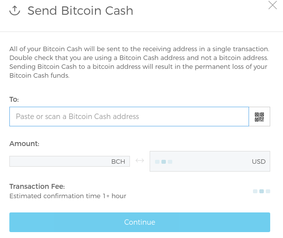 Send Bitcoin Cash