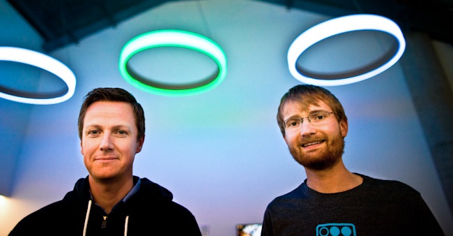 SoFi co-founders Dan Macklin (L) and James Finnigan - Ethan Baron photo