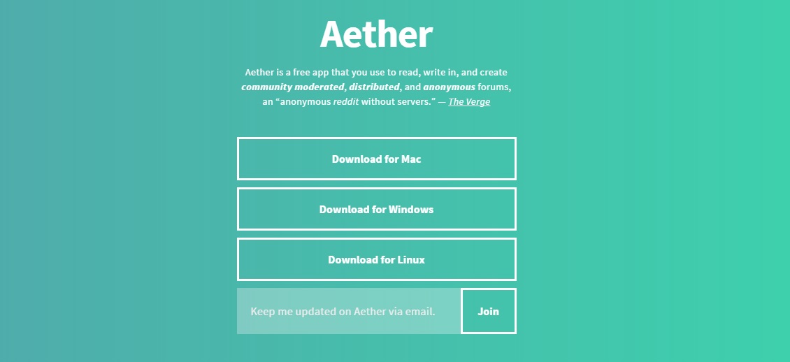 Aether mainpage